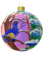 Новогодняя игрушка на елку шар "Сказочная птица" d 100 мм
