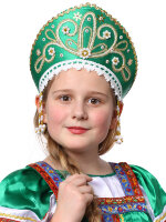 Кокошник зеленый "Девичий"