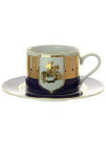 Чашка с блюдцем чайная форма Соло рисунок Звезды Москвы 300 мл ИФЗ